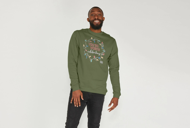 Green Unisex You're Worth Celebrating Christmas Jumper