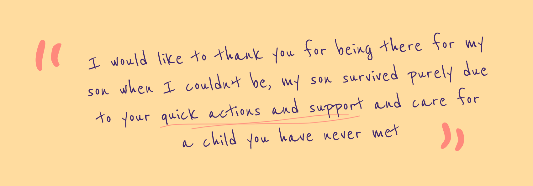 Texter feedback from a mother whose son was helped by the Shout service